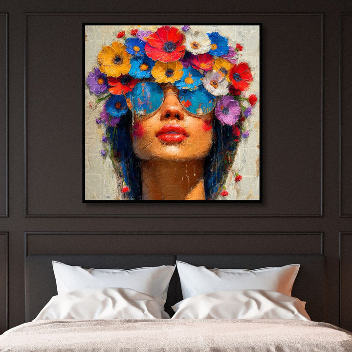 Fashion Flower Woman Portrait Art - Designity Art