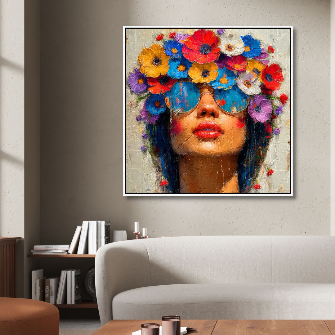 Fashion Flower Woman Portrait Art - Designity Art