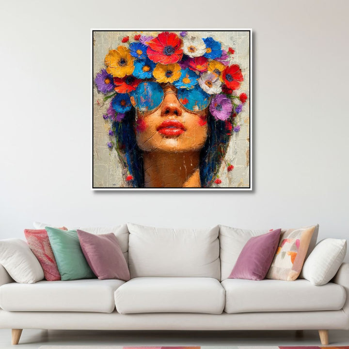 Fashion Flower Woman Portrait Art - Designity Art