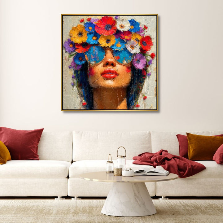 Fashion Flower Woman Portrait Art - Designity Art