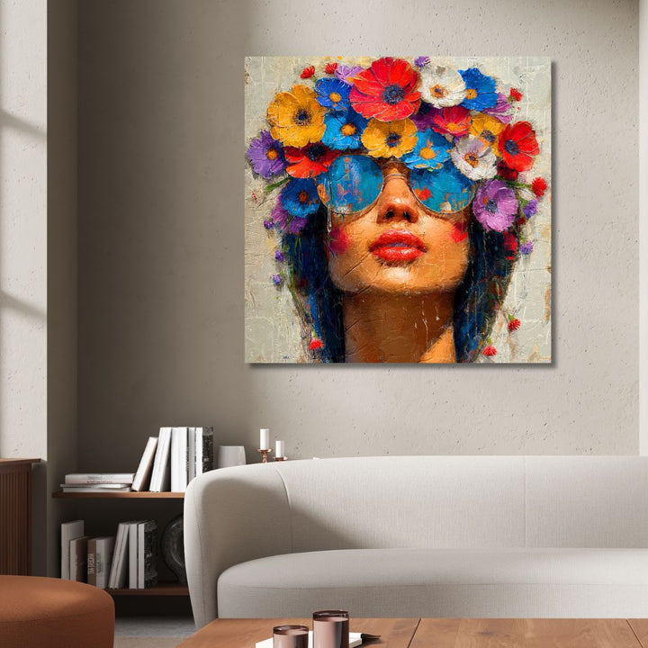 Fashion Flower Woman Portrait Art - Designity Art