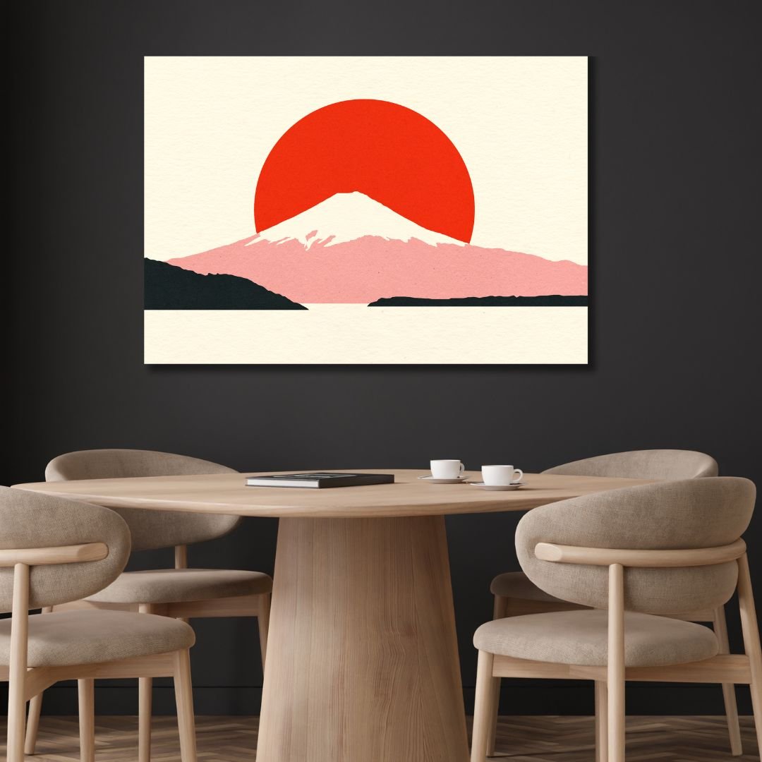 Fuji Sun Retro Art - Designity Art