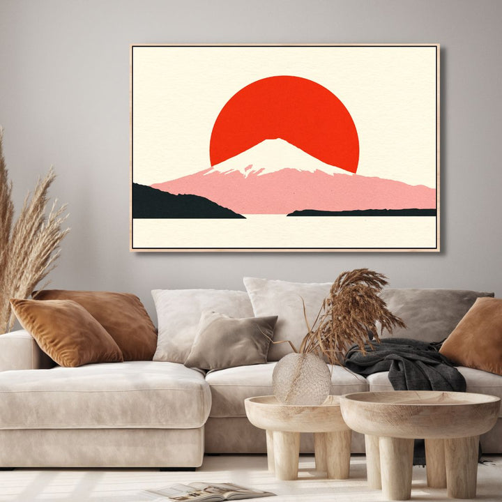 Fuji Sun Retro Art - Designity Art