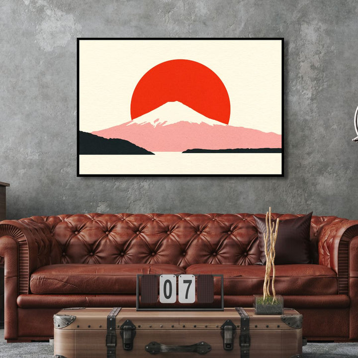 Fuji Sun Retro Art - Designity Art