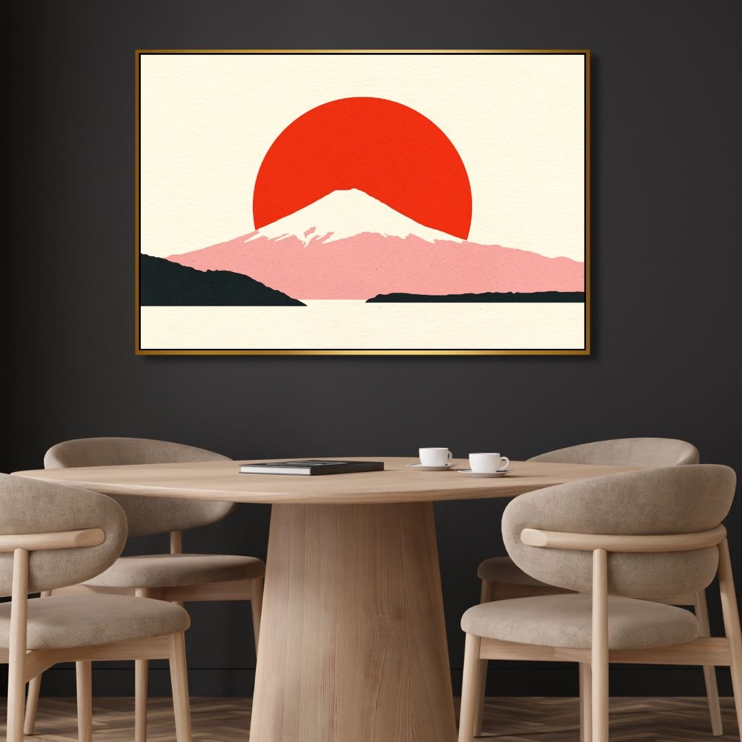 Fuji Sun Retro Art - Designity Art