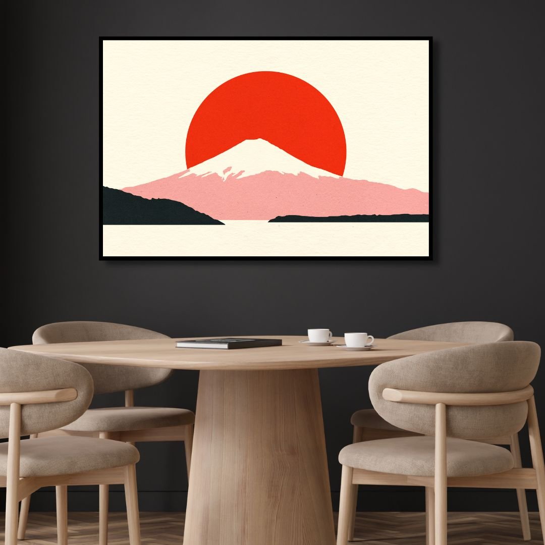 Fuji Sun Retro Art - Designity Art