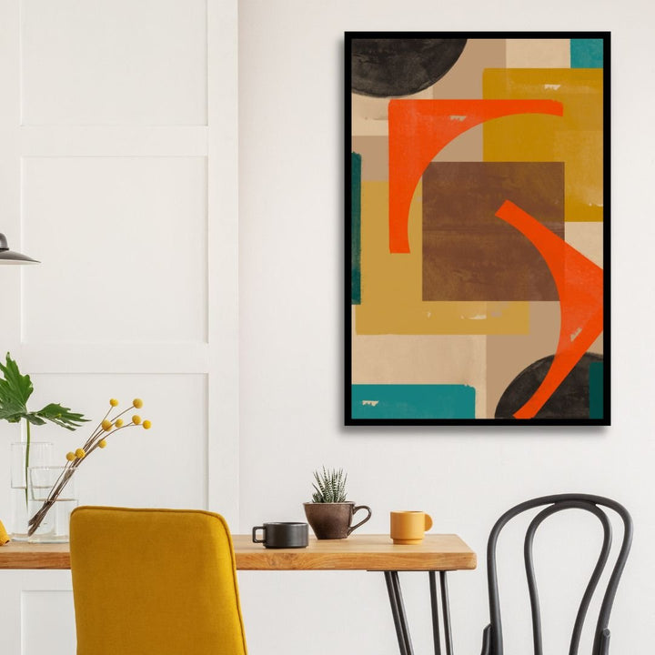 Green, Blue, Orange Geometric Abstract Art - Designity Art