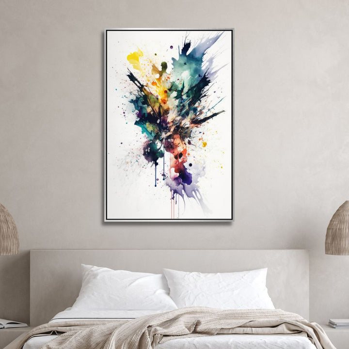 Green, Blue, Yellow Watercolor Abstract Art - Designity Art