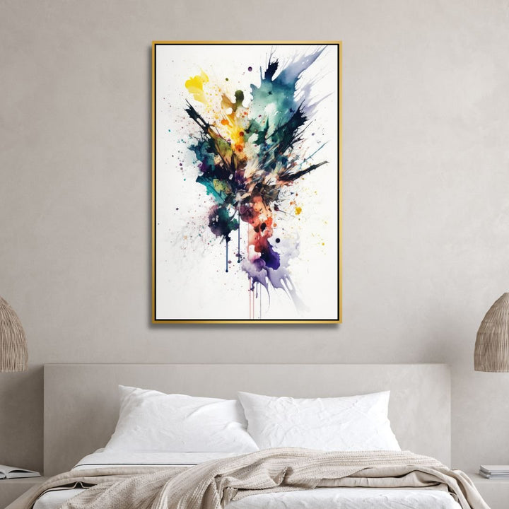 Green, Blue, Yellow Watercolor Abstract Art - Designity Art