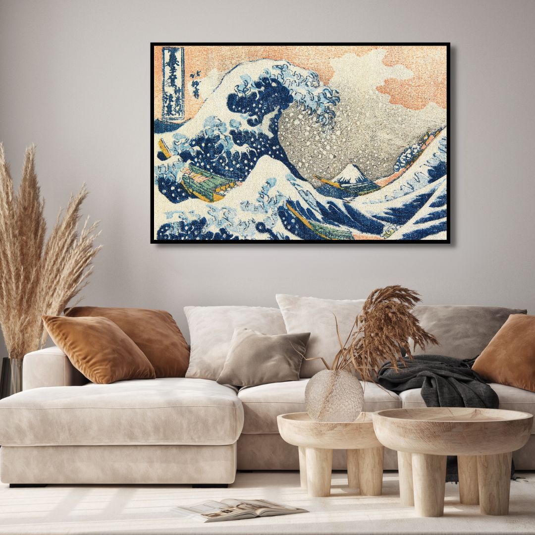 Hokusai's Under the Wave Off Kanagawa Retro Art - Designity Art