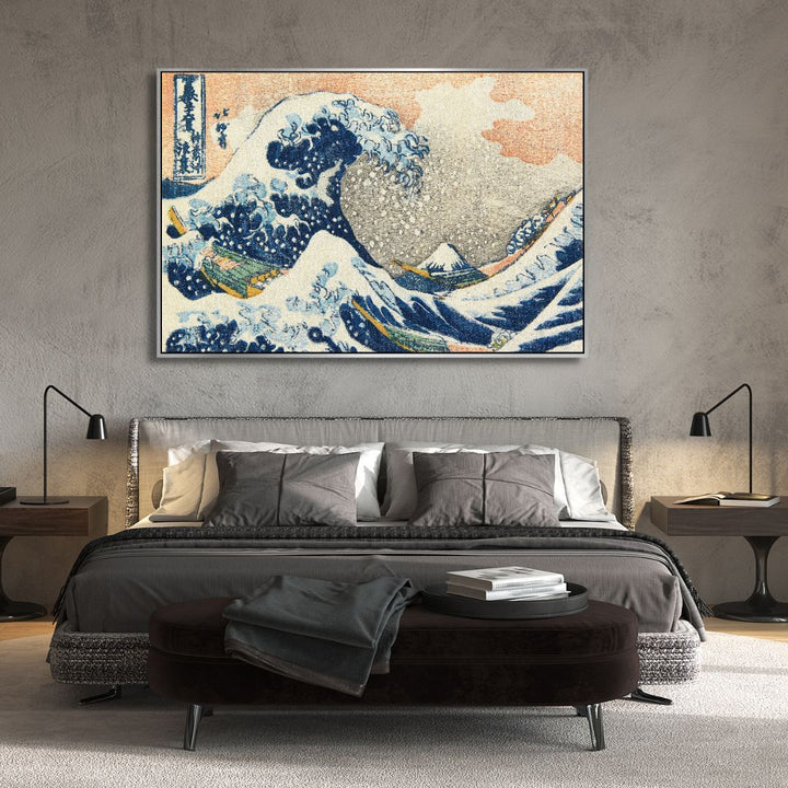 Hokusai's Under the Wave Off Kanagawa Retro Art - Designity Art