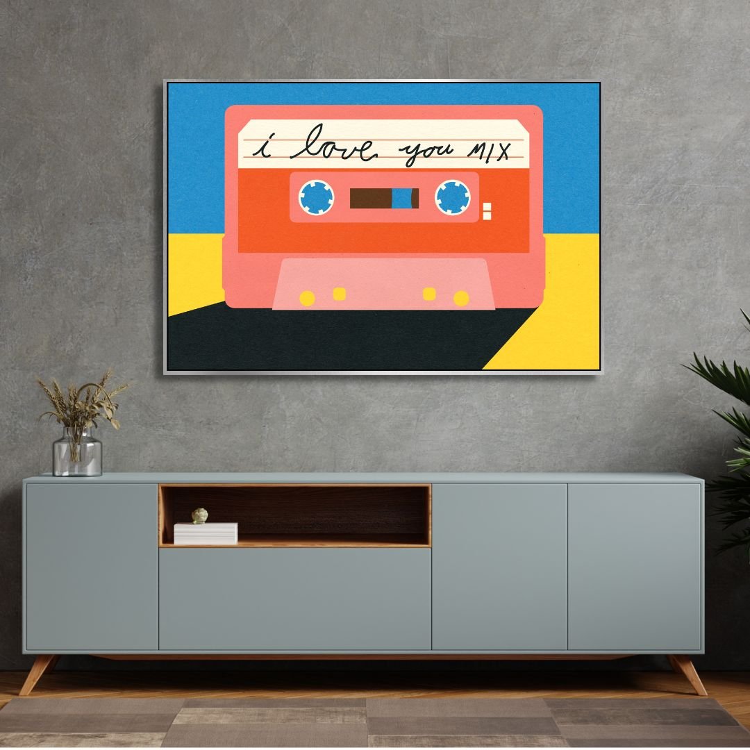 I Love You Mix Retro Art - Designity Art