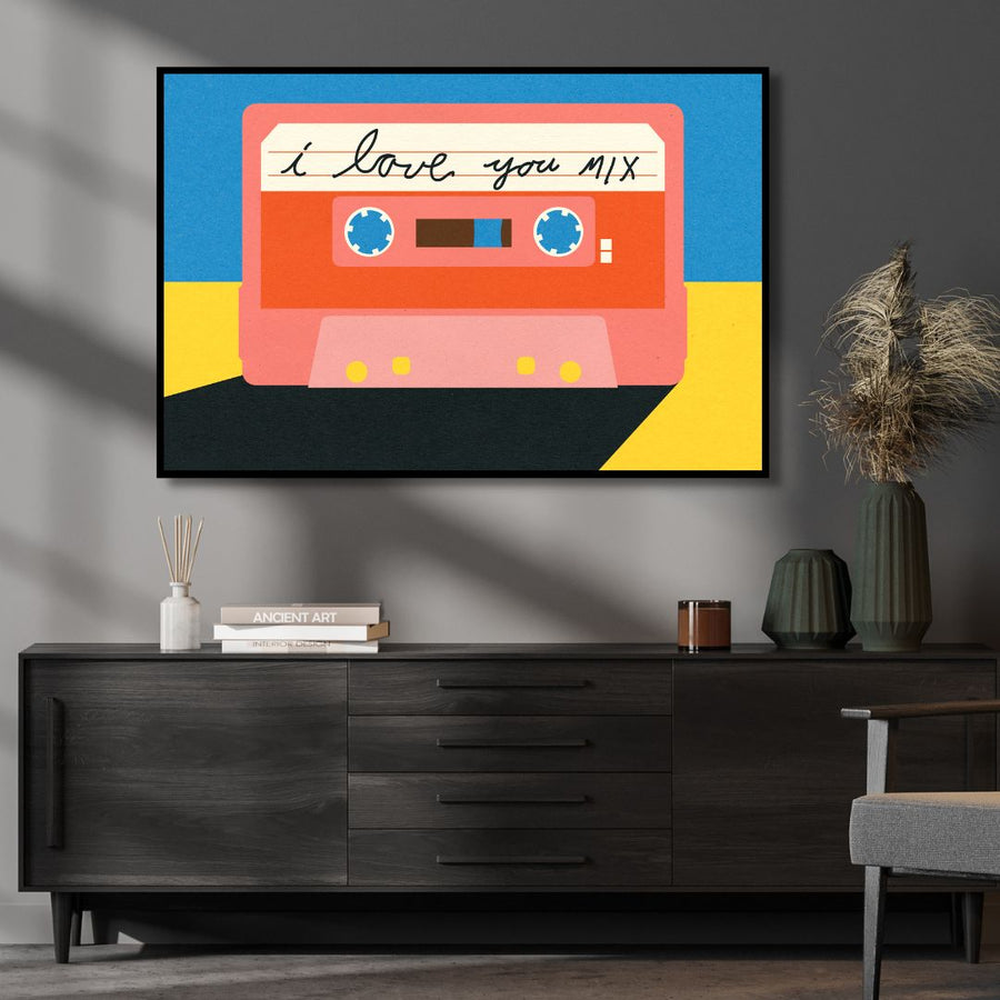 I Love You Mix Retro Art - Designity Art