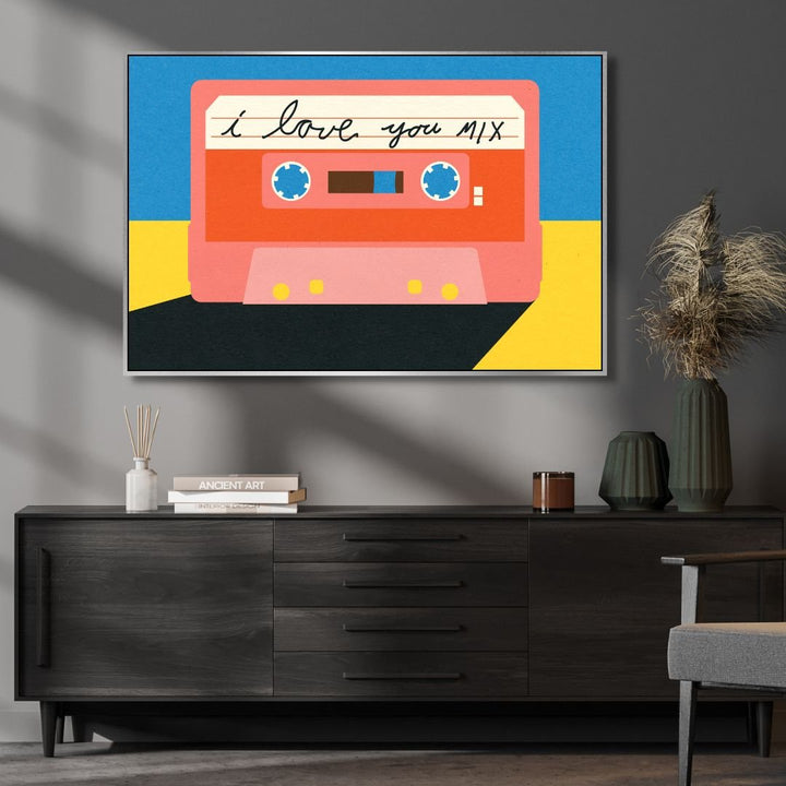 I Love You Mix Retro Art - Designity Art