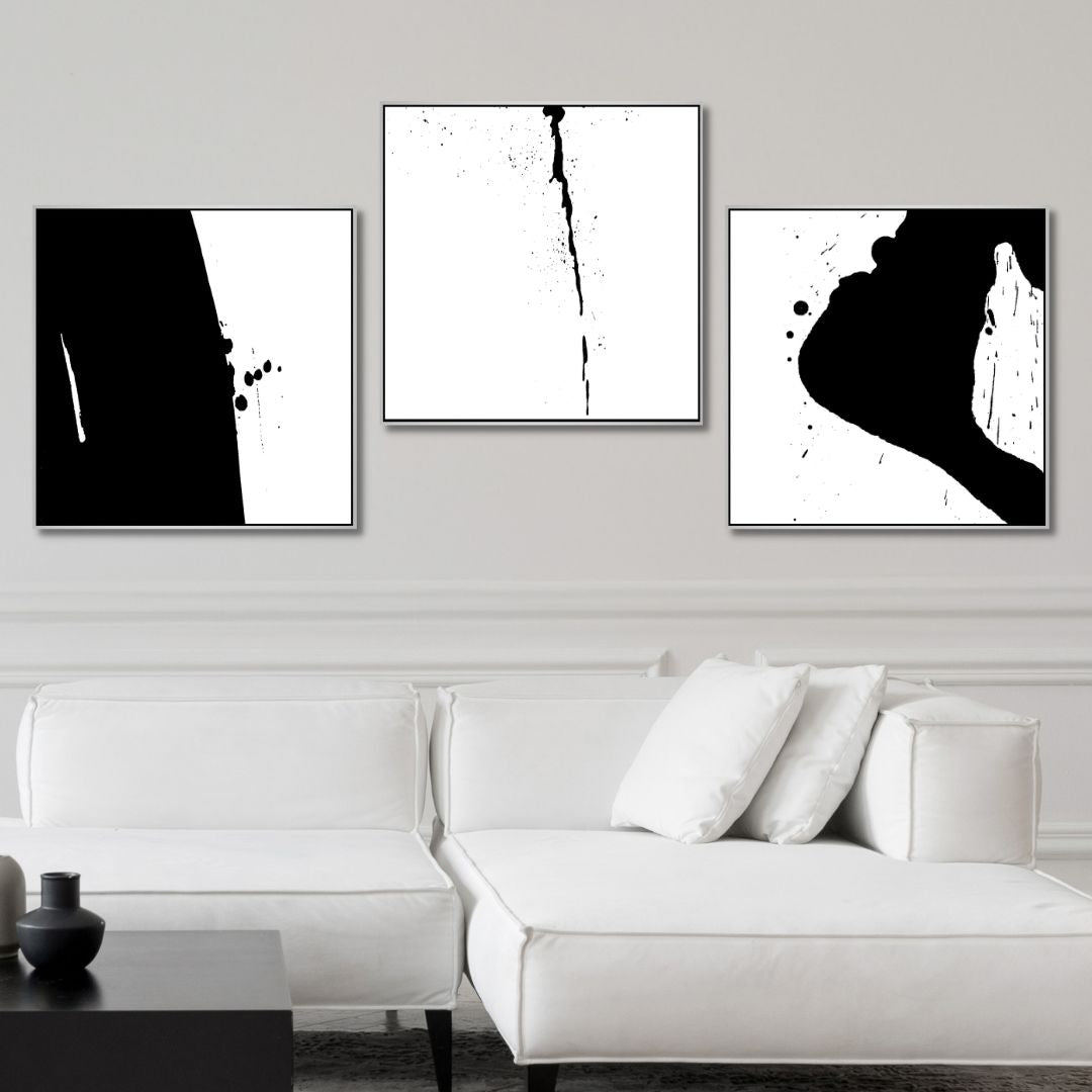"Incidental" Minimalistic Black & White Abstract Art - Designity Art