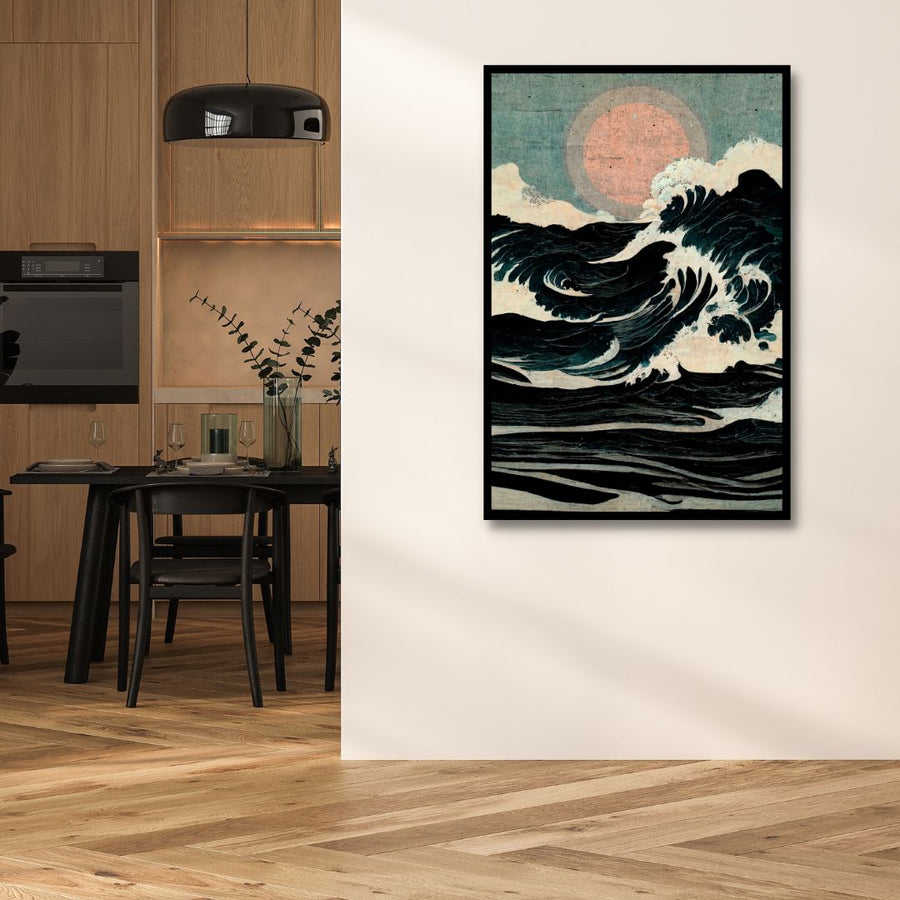 Japandi Style Wild Waves - Designity Art