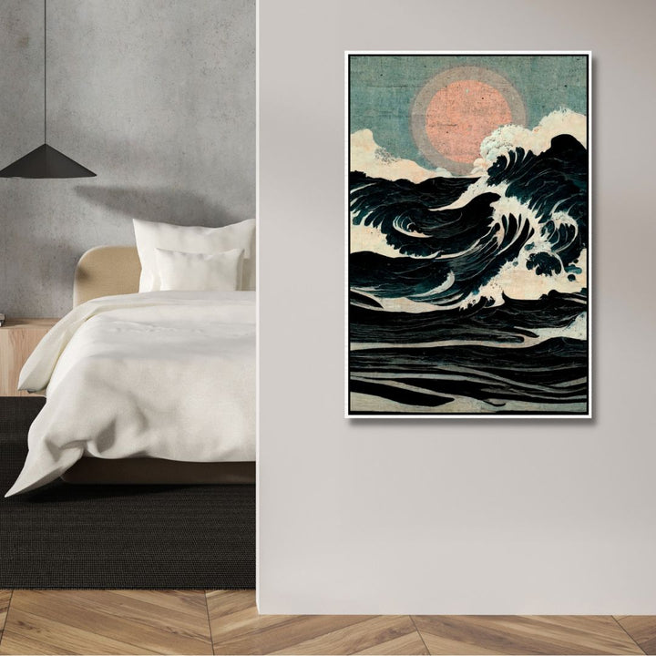 Japandi Style Wild Waves - Designity Art