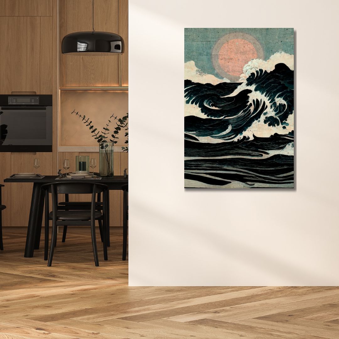 Japandi Style Wild Waves - Designity Art