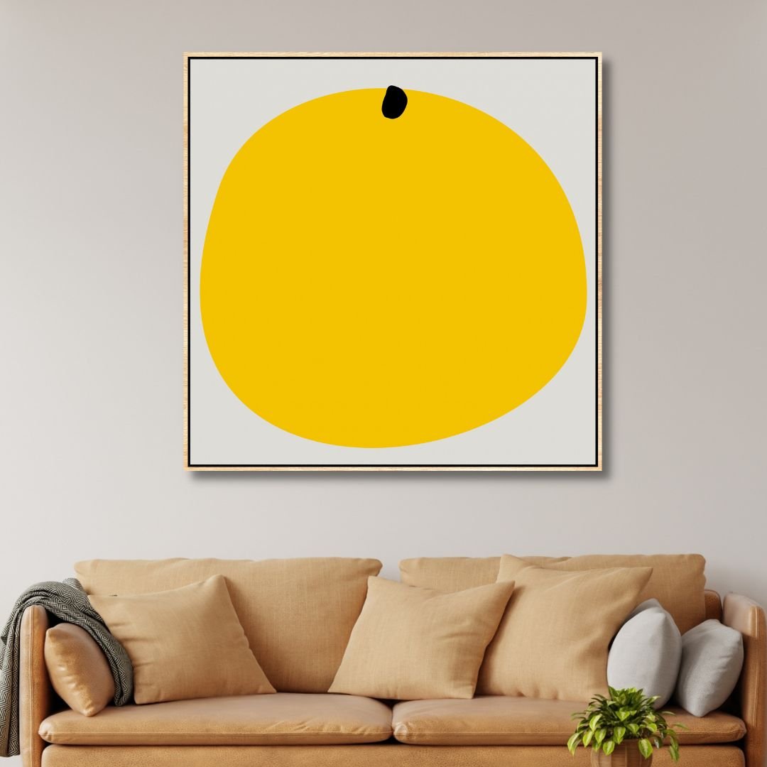 Minimalistic Yellow Geometric Shape Abstract Art - Designity Art
