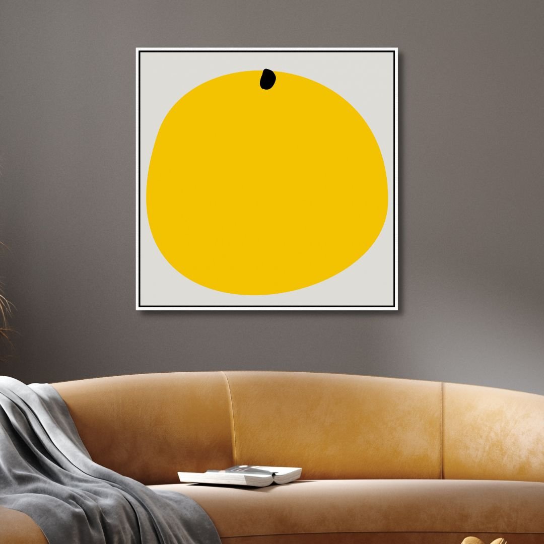 Minimalistic Yellow Geometric Shape Abstract Art - Designity Art