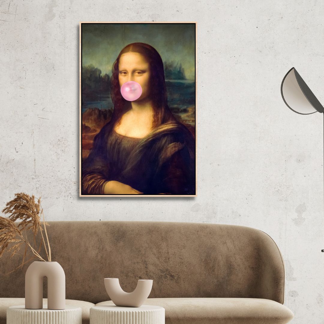 Mona Lisa Bubble Gum Retro Art - Designity Art