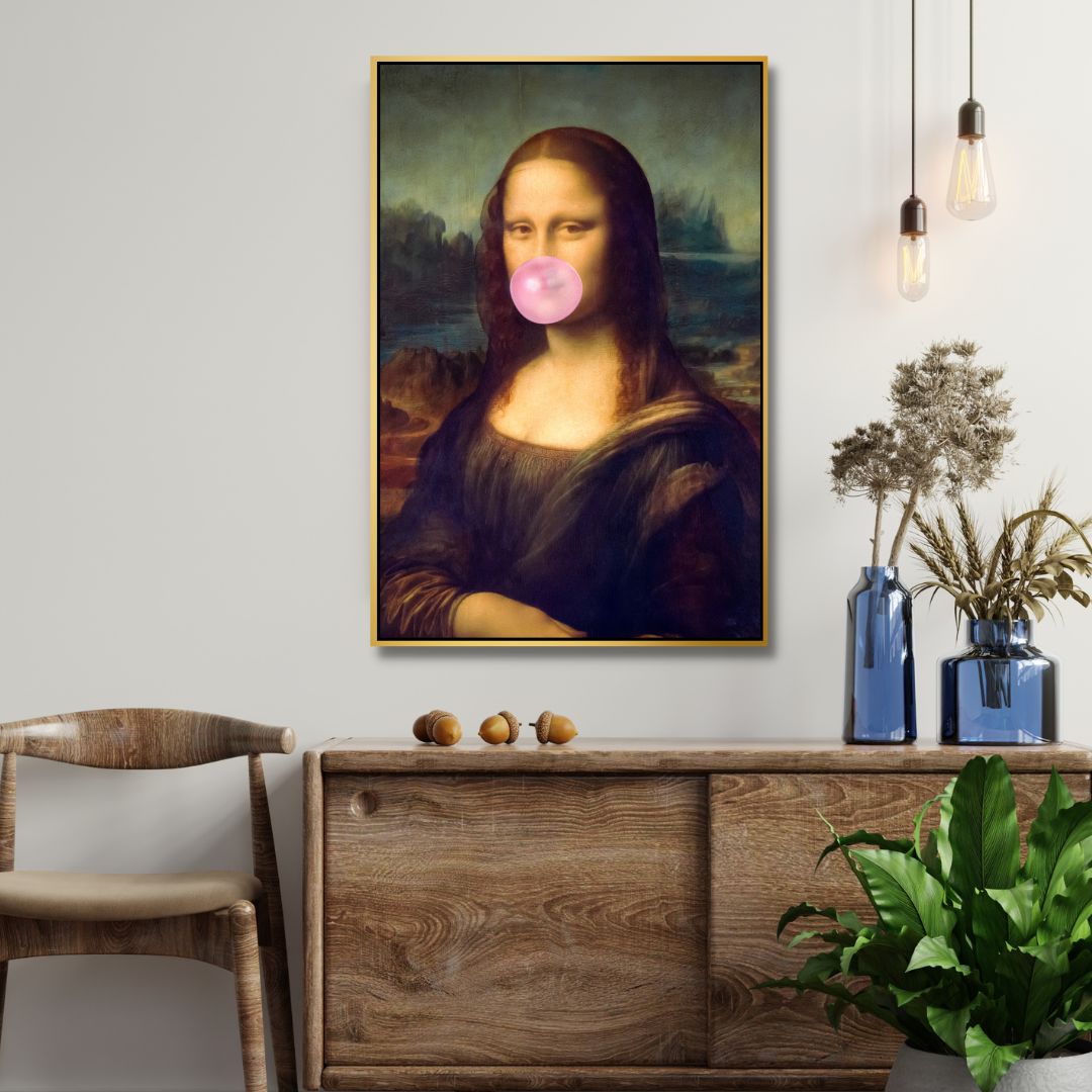 Mona Lisa Bubble Gum Retro Art - Designity Art