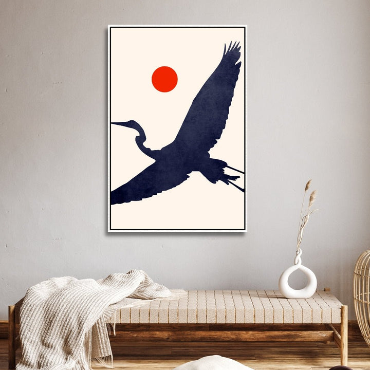 Moon and Birds Abstract Art - Designity Art