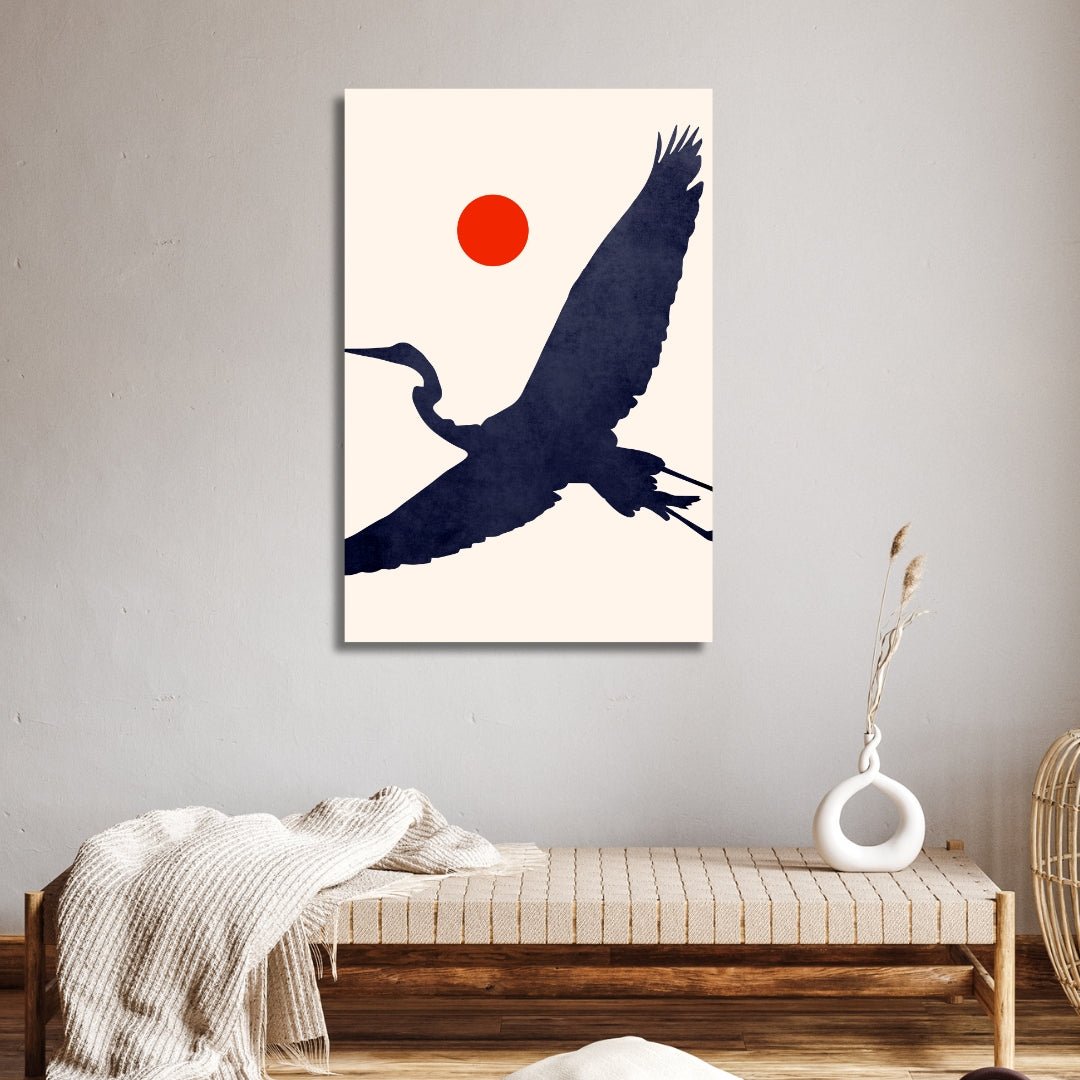 Moon and Birds Abstract Art - Designity Art