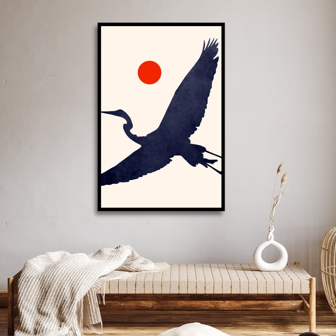 Moon and Birds Abstract Art - Designity Art