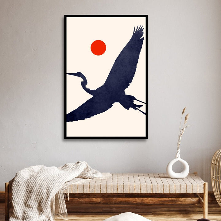 Moon and Birds Abstract Art - Designity Art