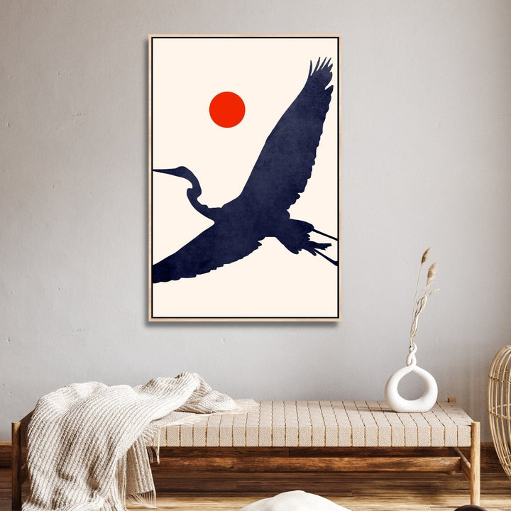 Moon and Birds Abstract Art - Designity Art