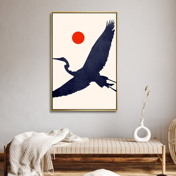 Moon and Birds Abstract Art - Designity Art