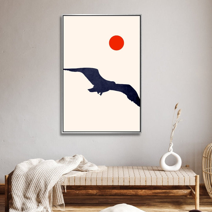 Moon and Birds Abstract Art - Designity Art