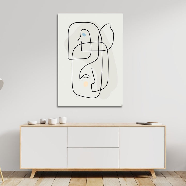 One Line Face Abstract Art - Designity Art