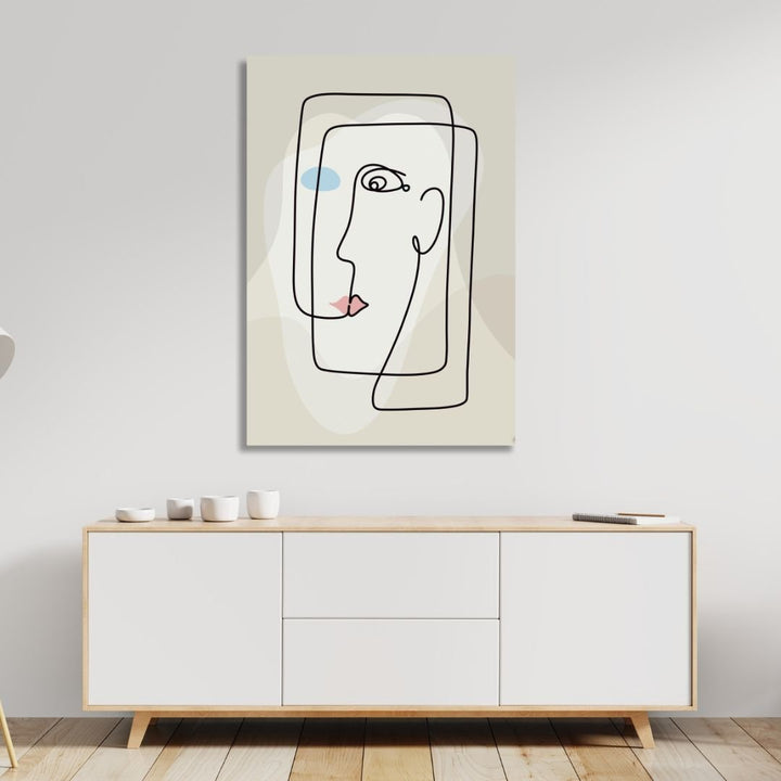 One Line Face Abstract Art - Designity Art