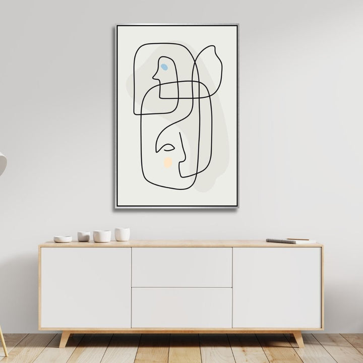 One Line Face Abstract Art - Designity Art