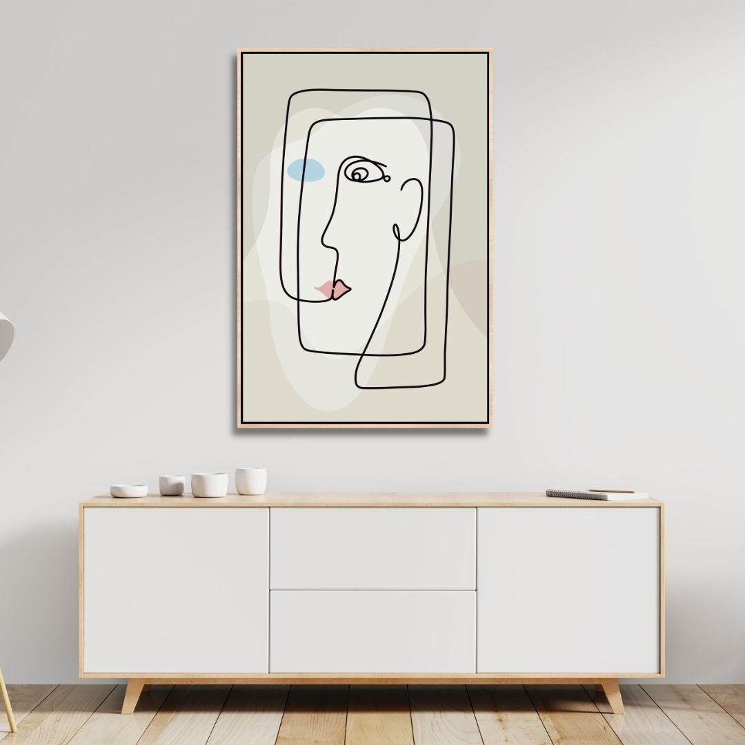 One Line Face Abstract Art - Designity Art