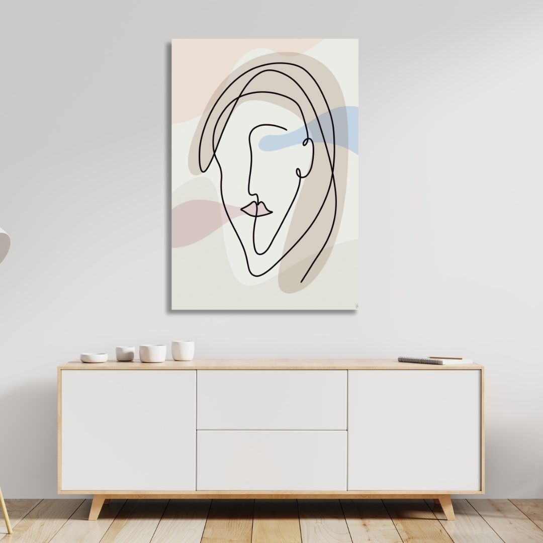 One Line Face Abstract Art - Designity Art