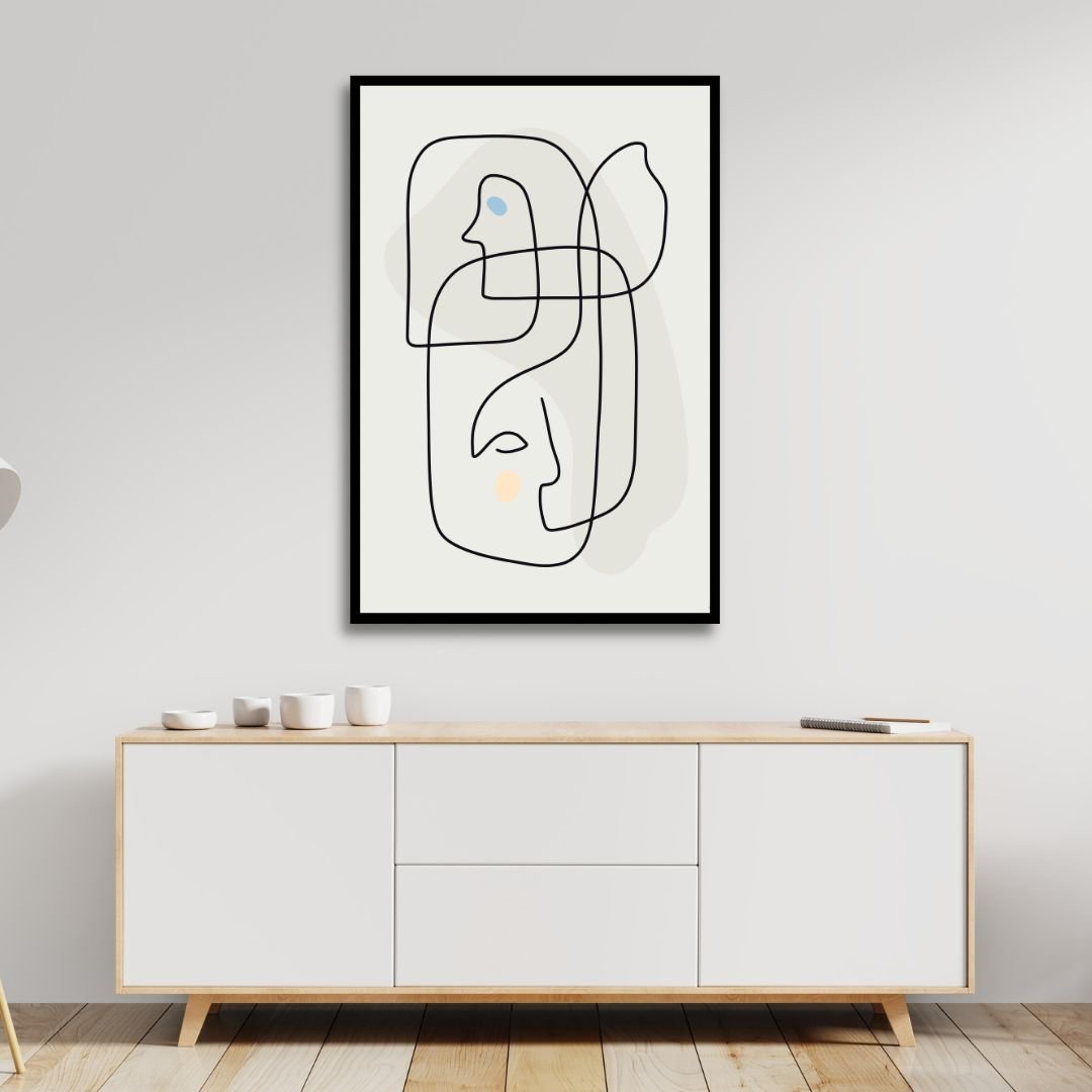 One Line Face Abstract Art - Designity Art