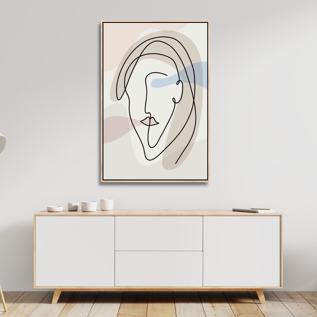 One Line Face Abstract Art - Designity Art