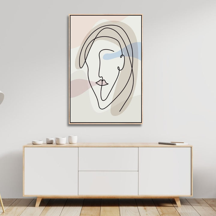 One Line Face Abstract Art - Designity Art