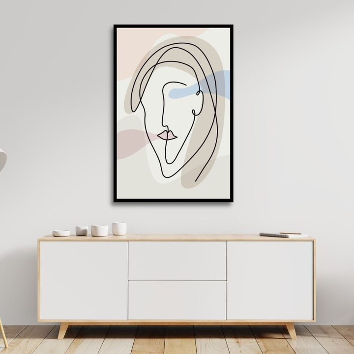 One Line Face Abstract Art - Designity Art