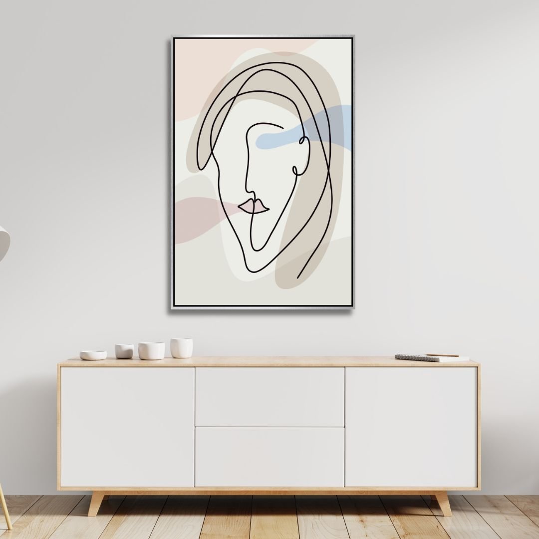 One Line Face Abstract Art - Designity Art