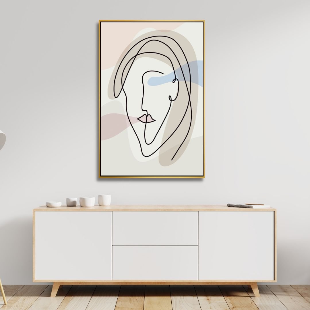One Line Face Abstract Art - Designity Art