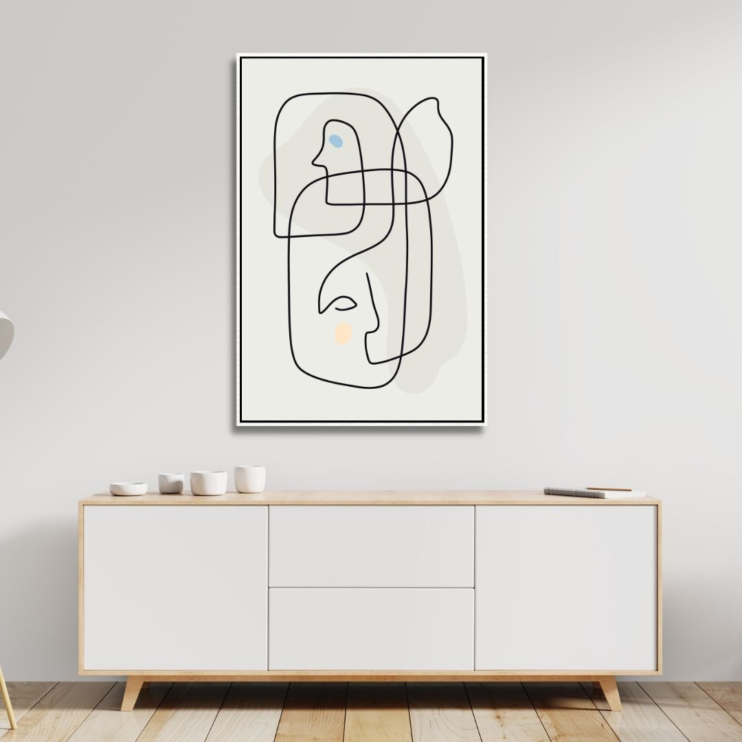 One Line Face Abstract Art - Designity Art