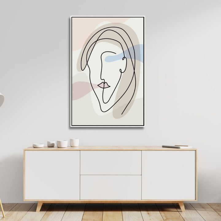 One Line Face Abstract Art - Designity Art