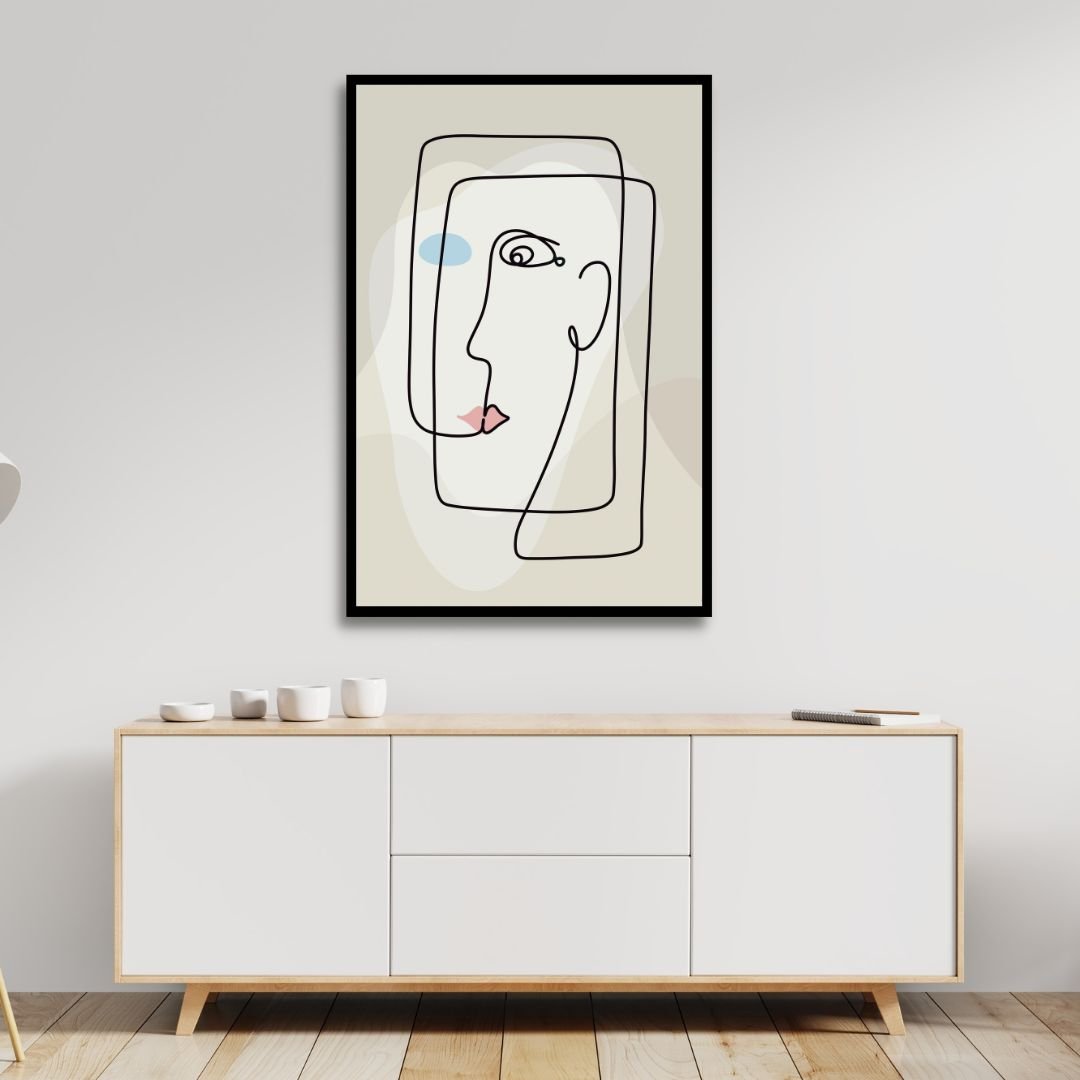 One Line Face Abstract Art - Designity Art