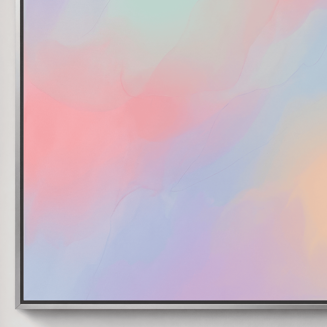Pastel Abstract Canvas Wall Art, Dreamy Lavender Pink Blue Cloud, Soft Gradient Multicolor - Designity Art