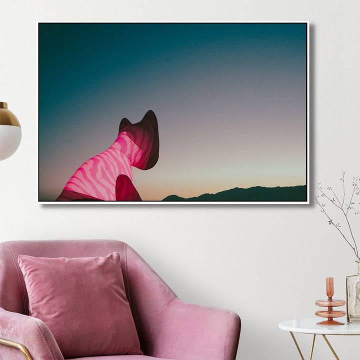 Pink Moment Burning Man Photography Canvas Art - Designity Art