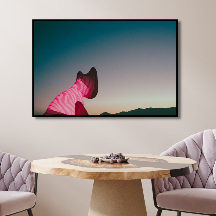 Pink Moment Burning Man Photography Canvas Art - Designity Art